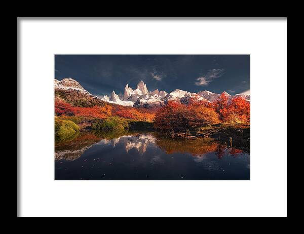 Autumn Framed Print featuring the photograph Autumn Reflections by Henry w Liu