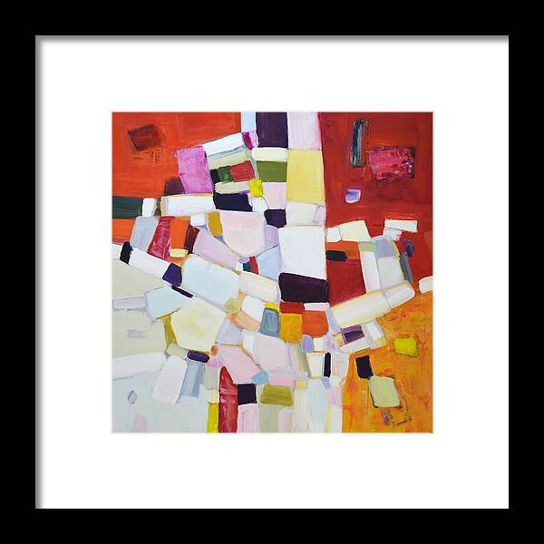 Abstraction Framed Print featuring the painting Autumn rhythms. by Iryna Kastsova