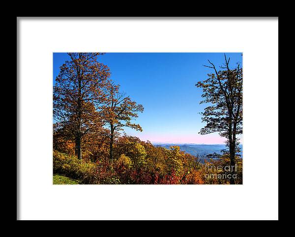 Autumn Framed Print featuring the photograph Autumn Sunset in the Blue Ridges by Shelia Hunt