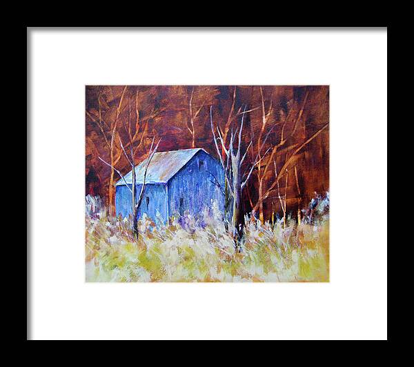 Landscapes Framed Print featuring the painting Autumn Surprise by Lee Beuther