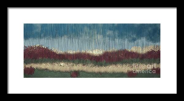 Abstract Framed Print featuring the digital art Autumnal rain by Bentley Davis