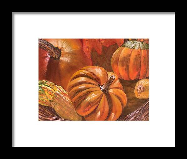Autumn Framed Print featuring the pastel Autumn's Bounty by Juliette Becker