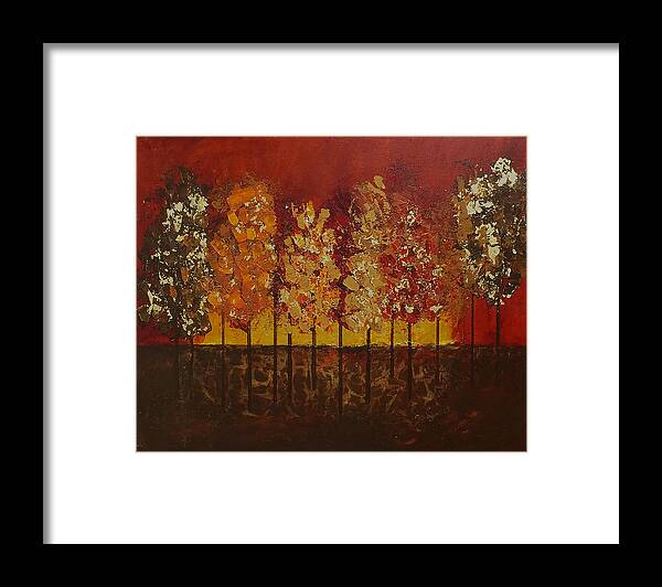 Fall Framed Print featuring the painting Autumn's Crowning Glory by Linda Bailey