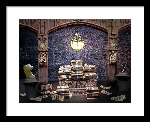 Money Framed Print featuring the photograph Avarice and Greed by John Manno