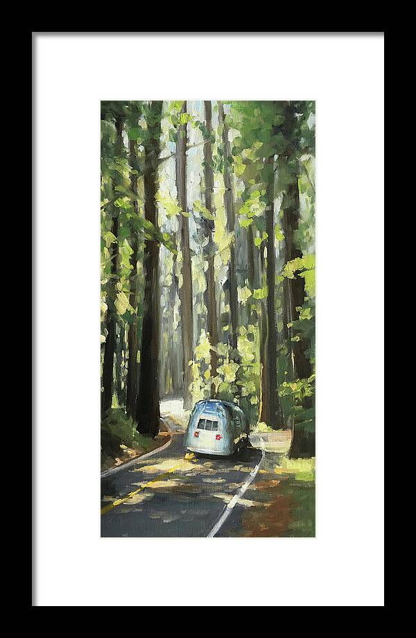 Avenue Of The Giants Framed Print featuring the painting Avenue of the Giants by Elizabeth Jose