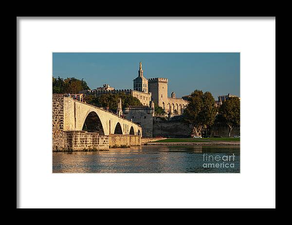 Avignon Framed Print featuring the photograph Avignon Bridge - Palace - Cathedral by Bob Phillips