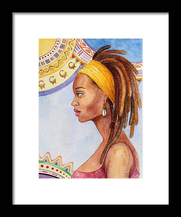 #africa #africanart #africanartists #africanartwork #africanpaintings #trueafricanart #onlinegallery Framed Print featuring the painting Aware by Mahlet