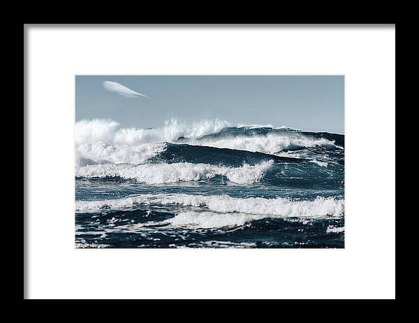 Atlantic Ocean Framed Print featuring the photograph Awesome Waves by Francesco Riccardo Iacomino