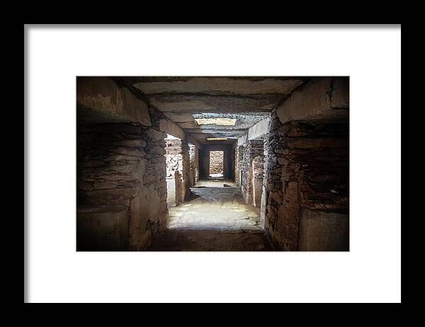 Africa Framed Print featuring the photograph Axum grave tunnel by Matt Cohen