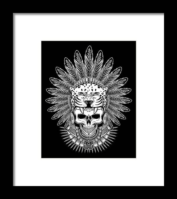 Aztec Jaguar Warrior Skull Native Mexica Healing #1 Canvas Print