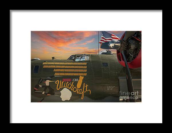 B-17g Flying Fortress Framed Print featuring the photograph B-17G Flying Fortress World War II Bomber - Witchcraft by Dale Powell