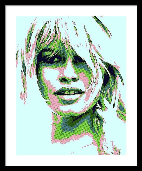 Brigitte Bardot Framed Print featuring the mixed media B B in her blues by Jayime Jean