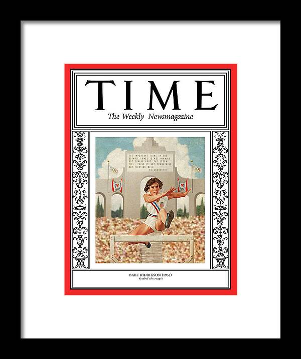 Time Framed Print featuring the photograph Babe Didrikson, 1932 by Illustration by Patrick Faricy for TIME