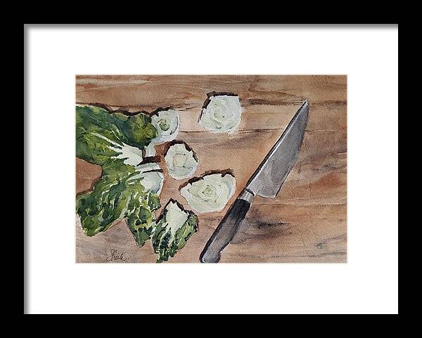 Still Life Framed Print featuring the painting Baby Bok Choy by Sheila Romard