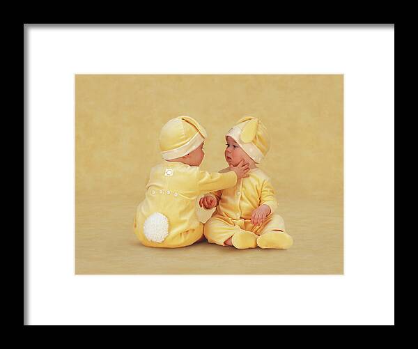 Bunnies Framed Print featuring the photograph Baby Bunnies #1 by Anne Geddes