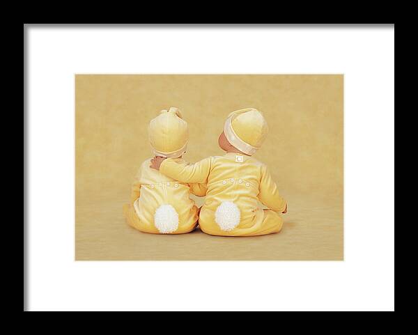 Bunnies Framed Print featuring the photograph Baby Bunnies #2 by Anne Geddes