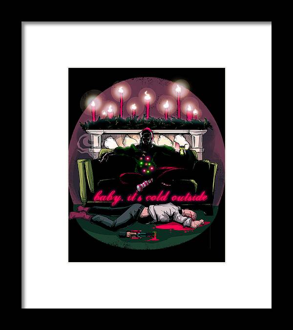 Cold Framed Print featuring the drawing Baby It's Cold Outside by Ludwig Van Bacon