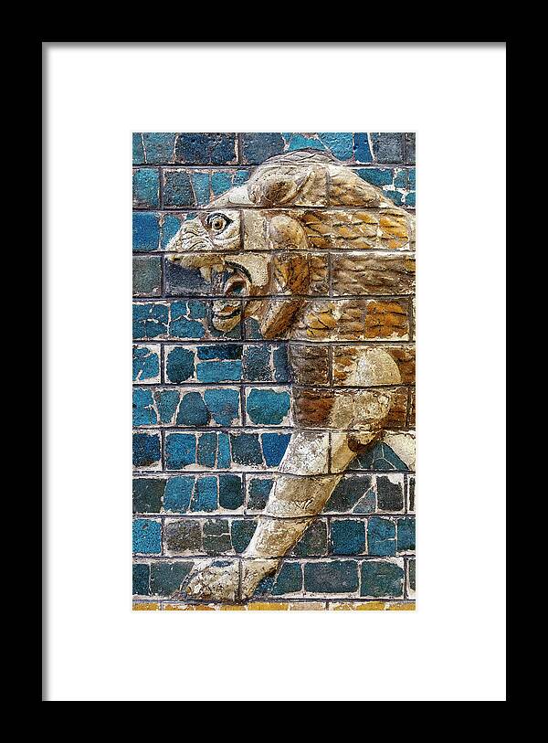 Babylonian Lion Framed Print featuring the photograph Babylonian Lion 03 by Weston Westmoreland