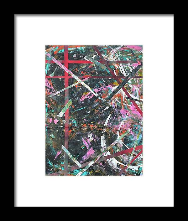 Abstract Expression Framed Print featuring the mixed media Back To One by Julius Hannah