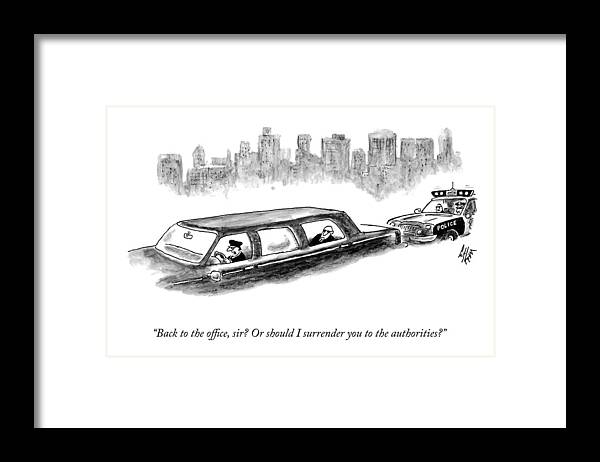 back To The Office Framed Print featuring the drawing Back To The Office Sir? by Frank Cotham