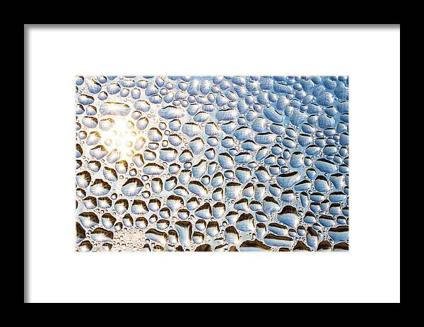 Backlight Framed Print featuring the photograph Water drops on window backlit by sun by Viktor Wallon-Hars