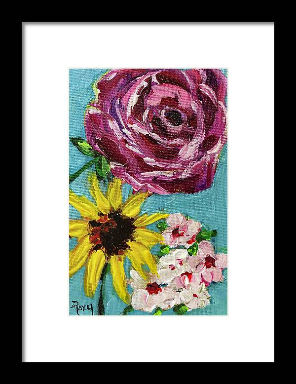 Roses Framed Print featuring the painting Backyard Blooms by Roxy Rich