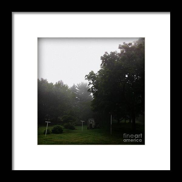 Nature Framed Print featuring the photograph Backyard Morning Fog by Frank J Casella