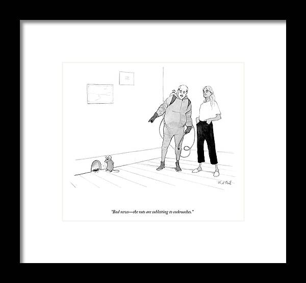 A23894 Framed Print featuring the drawing Bad News by Will McPhail