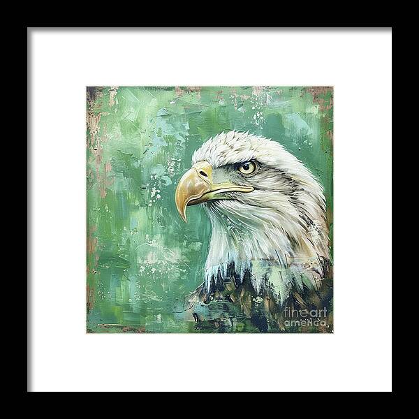 Eagle Framed Print featuring the painting Bald Eagle Portrait by Tina LeCour