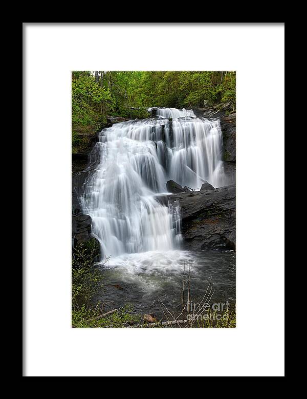 Located In The Cherokee National Forest Of The Southern Appalachian Mountains Of Eastern Tennessee Framed Print featuring the photograph Bald River Falls 27 by Phil Perkins