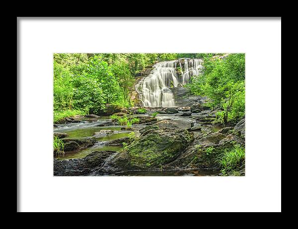 Bald River Falls Framed Print featuring the photograph Bald River Falls From Below by Marcy Wielfaert