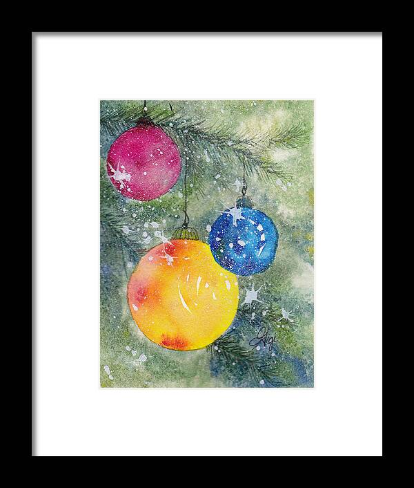 Christmas Framed Print featuring the painting Balles de Noel by Gigi Dequanne
