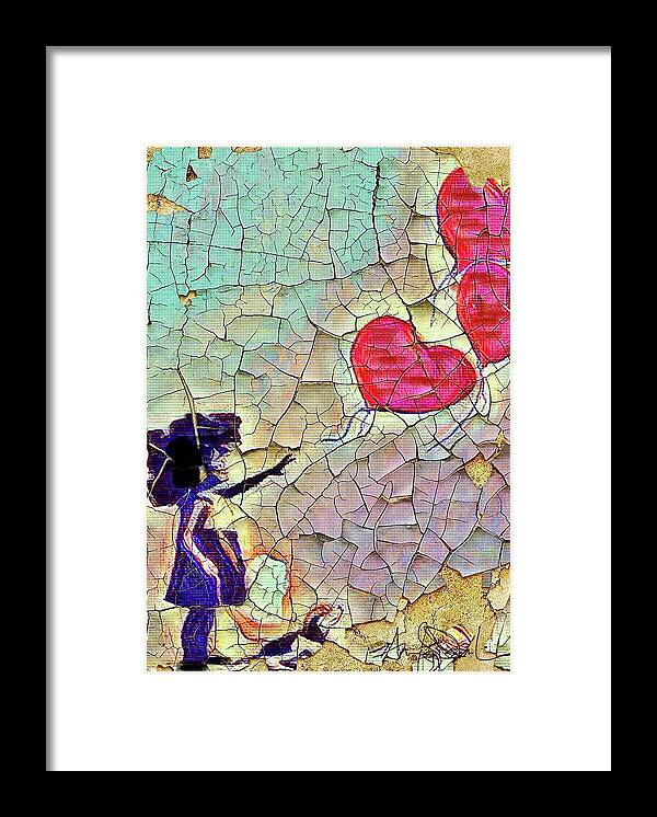  Framed Print featuring the mixed media Balloons by Angie ONeal