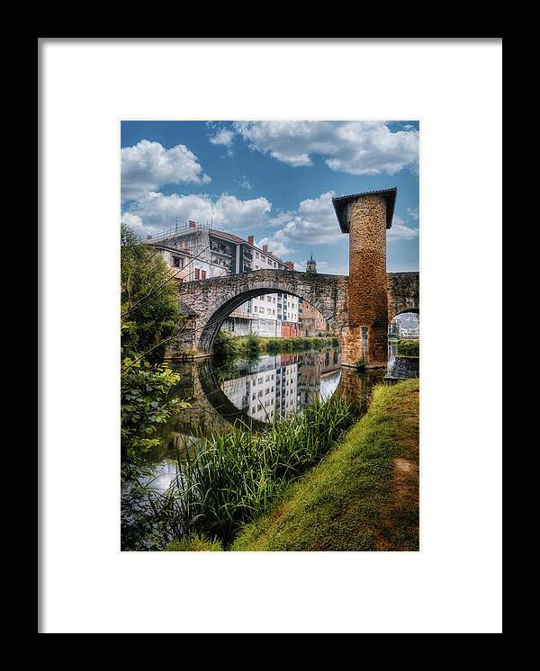Reflection Framed Print featuring the photograph Balmaseda bridge by Micah Offman
