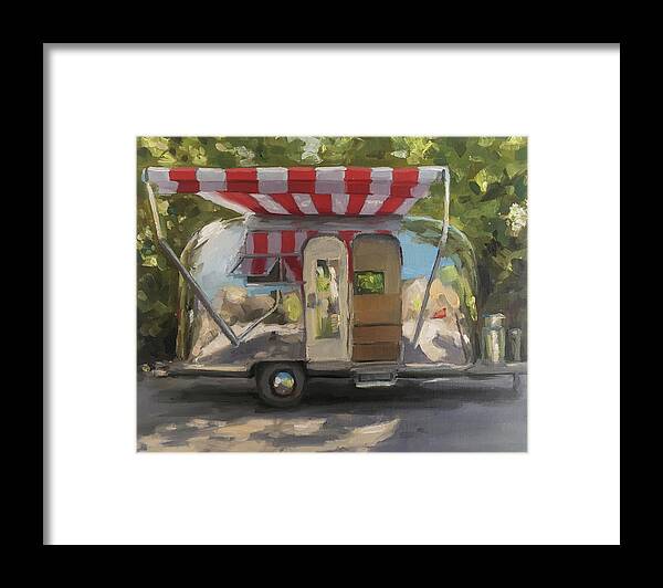 Airstream Framed Print featuring the painting Bambi in Dappled Light by Elizabeth Jose