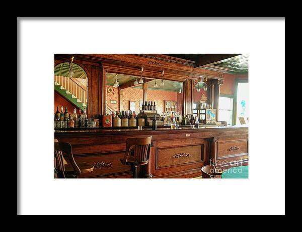 Bar Framed Print featuring the photograph Bar scene in the old days by Jeff Swan