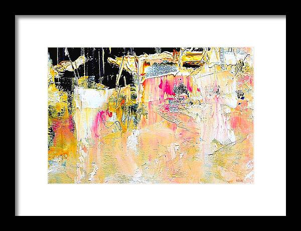 Barcelona Framed Print featuring the painting BARCELONA abstract - FROM ABOVE by VIVA Anderson