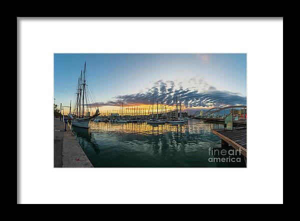 Barcelona Framed Print featuring the photograph Barcelona port by Yuri Santin