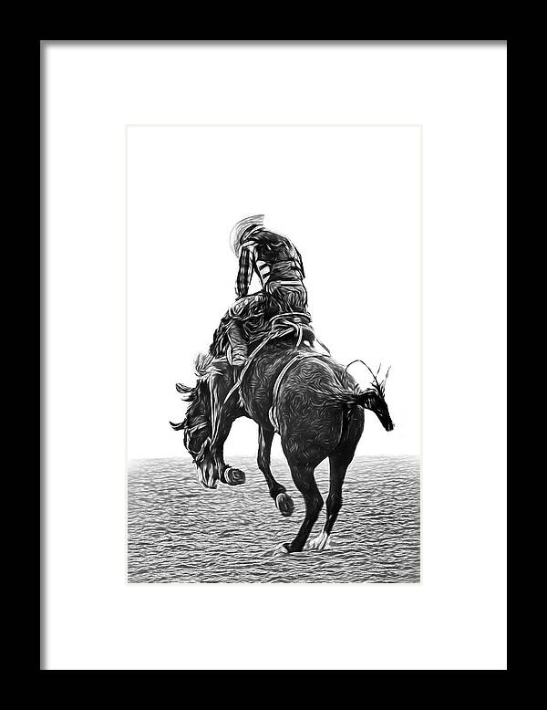 2010 Framed Print featuring the digital art Bareback Rider - 6 by Bruce Bonnett