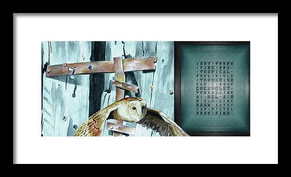 Barn Finds Framed Print featuring the digital art Barn Finds / Comic Book by David Squibb