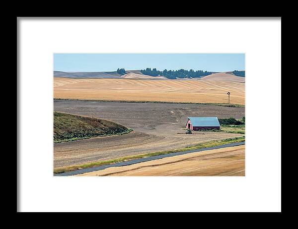 Farm Framed Print featuring the photograph Barn in Harvest Season by Connie Carr