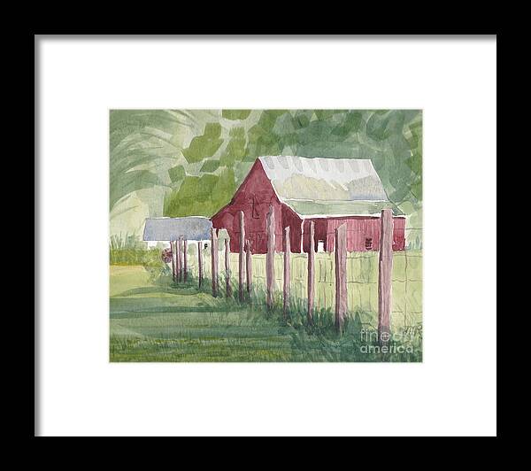 Maryland Framed Print featuring the painting Barn, View #2, on Holly Drive by Maryland Outdoor Life