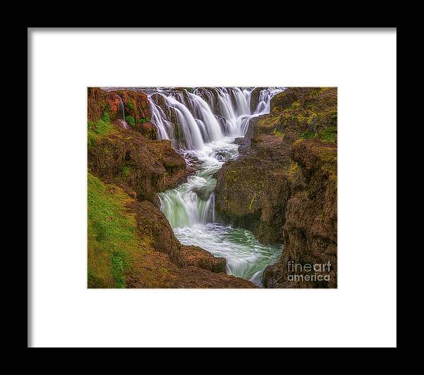 Iceland Framed Print featuring the photograph Barnafossar waterfalls by Izet Kapetanovic