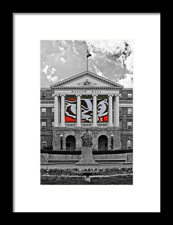 Madison Framed Print featuring the photograph Bascom Hall BW - Madison - Wisconsin by Steven Ralser