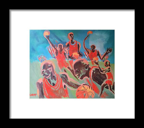 Enrico Garff Framed Print featuring the painting Basketball Soul by Enrico Garff