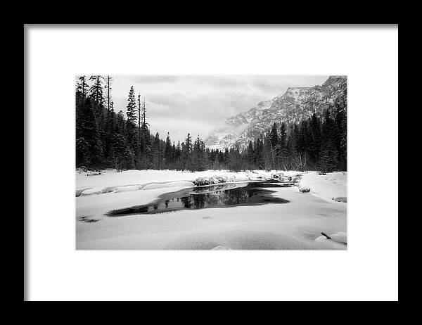 Bitterroot Framed Print featuring the photograph Bass Creek Black and White by Matt Hammerstein