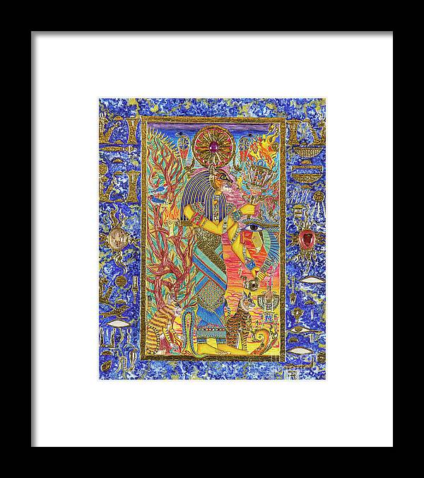 Bast Framed Print featuring the mixed media Bast the Light Bringer by Ptahmassu Nofra-Uaa