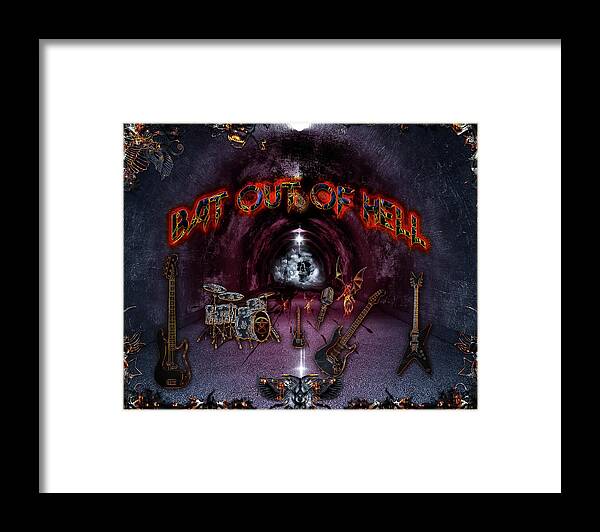 Bat Out Of Hell Framed Print featuring the digital art Bat Out Of Hell by Michael Damiani