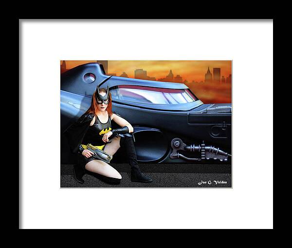Bat Framed Print featuring the photograph Bat Woman New Car by Jon Volden