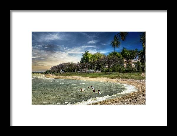 Cuba Framed Print featuring the photograph Bathe your dog at Troya Bay by Micah Offman